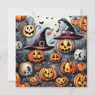 Cartes Pour Fêtes Annuelles Joyeux Halloween friandises ou farces effrayantes