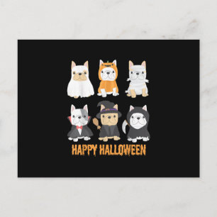 Cartes Pour Fêtes Annuelles Joyeux Halloween Pug Dogs Amoureux Mignon de Boule