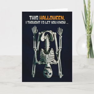 Cartes Pour Fêtes Annuelles Joyeux Halloween tête à queue squelette