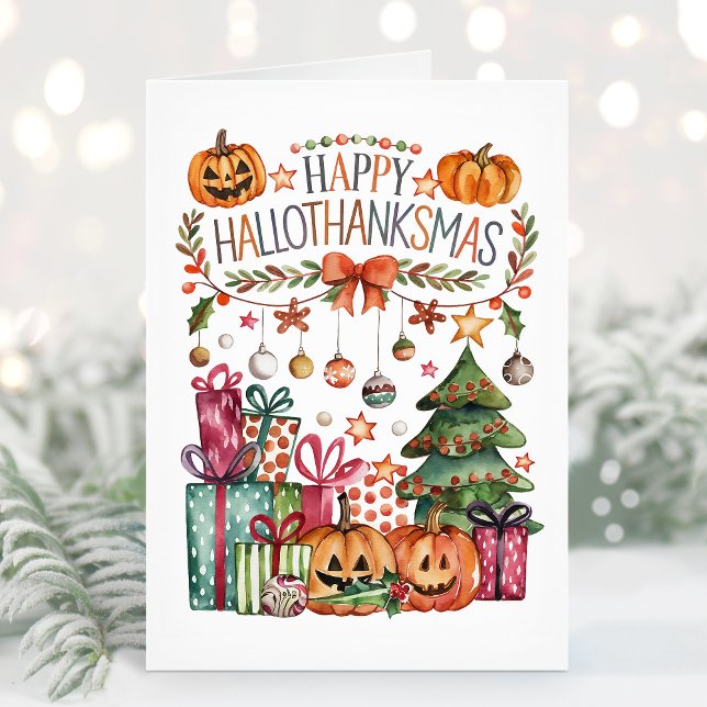 Cartes Pour Fêtes Annuelles Joyeux Halloween, Thanksgiving Christmas Card (Créateur téléchargé)