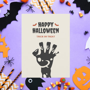 Cartes Pour Fêtes Annuelles Joyeux Halloween Zombie la main ou le traitement