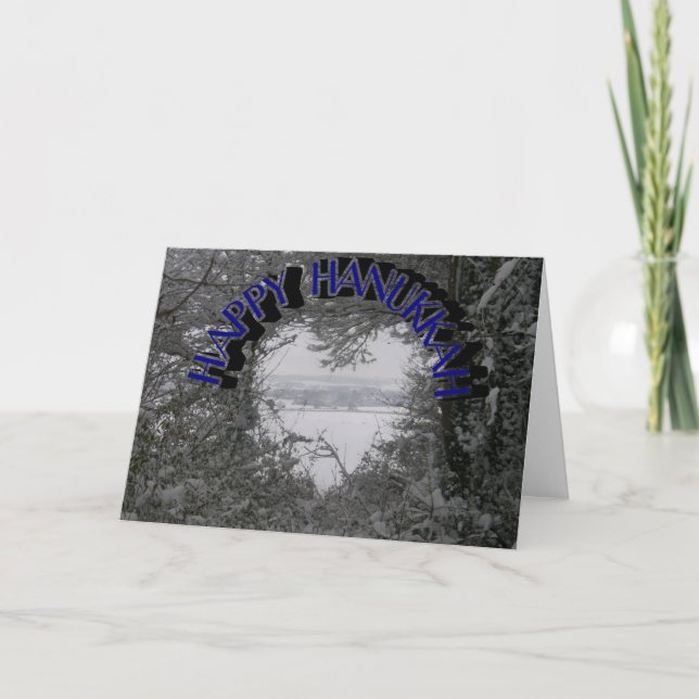 Cartes Pour Fêtes Annuelles Joyeux Hanoukka Holidays White Winter Snow Photo (Devant)
