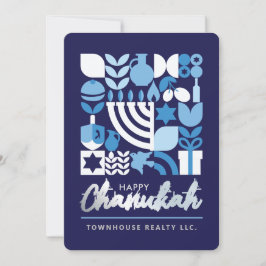 Cartes Pour Fêtes Annuelles Joyeux Hanoukka Menorah Etoiles juives Dreidel Hol