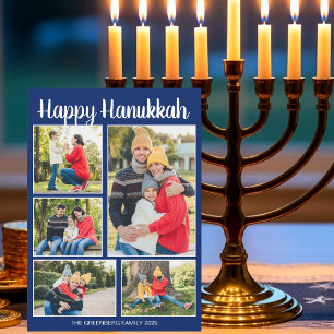 Cartes Pour Fêtes Annuelles Joyeux Hanukkah Collage de photos de famille Motif