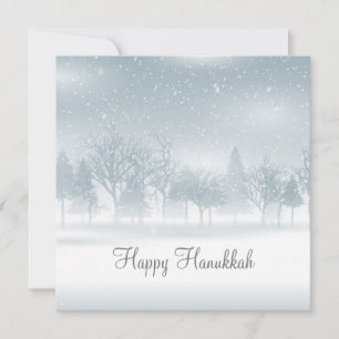 Cartes Pour Fêtes Annuelles Joyeux Hanukkah Paysage enneigé Nature Jolie Juive