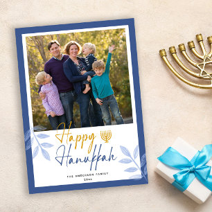 Cartes Pour Fêtes Annuelles Joyeux Hanukkah Photo Blanc Vacances