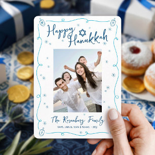 Cartes Pour Fêtes Annuelles Joyeux Hanukkah Photo Fantaisiste Dessinée à la Ma
