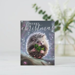 Cartes Pour Fêtes Annuelles Joyeux hérisson de Noël mignon
