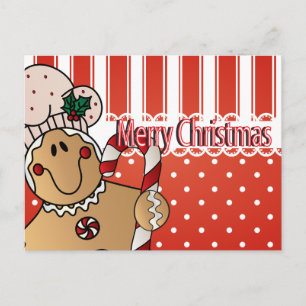 Cartes Pour Fêtes Annuelles Joyeux homme en pain d'épice de Noël