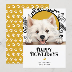 Cartes Pour Fêtes Annuelles Joyeux Howlidays American Eskimo Dog Christmas