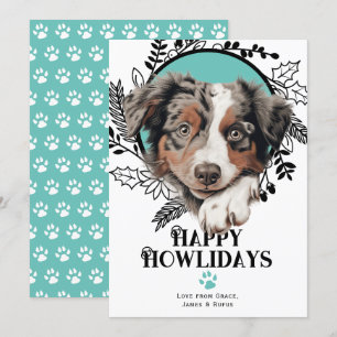Cartes Pour Fêtes Annuelles Joyeux Howlidays Australian Cattle Dog Christmas