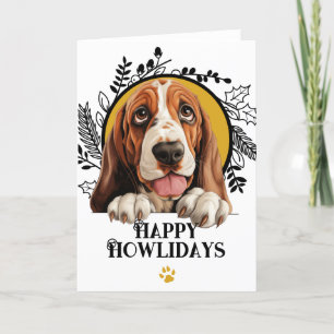 Cartes Pour Fêtes Annuelles Joyeux Howlidays Bassett Hound Dog Christmas