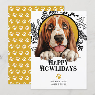 Cartes Pour Fêtes Annuelles Joyeux Howlidays Bassett Hound Dog Christmas