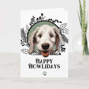 Cartes Pour Fêtes Annuelles Joyeux Howlidays Bedlington Terrier Chien Noël