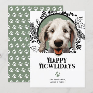 Cartes Pour Fêtes Annuelles Joyeux Howlidays Bedlington Terrier Dog Noël