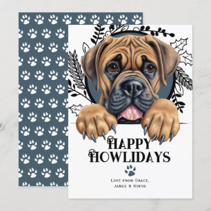 Cartes Pour Fêtes Annuelles Joyeux Howlidays Boerboel Dog Christmas