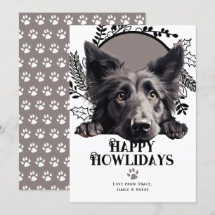 Cartes Pour Fêtes Annuelles Joyeux Howlidays Chien belge Sheepdog Noël