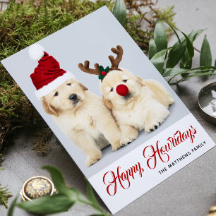Cartes Pour Fêtes Annuelles Joyeux Howlidays Chien Chien de Noël