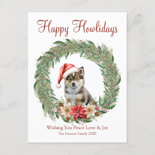 Cartes Pour Fêtes Annuelles Joyeux Howlidays Chien Husky Mignon