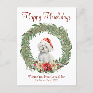 Cartes Pour Fêtes Annuelles Joyeux Howlidays Chien Mâtin Maltais Mignon