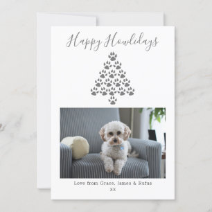 Cartes Pour Fêtes Annuelles Joyeux Howlidays Chien Noël Photo de vacances - Gr