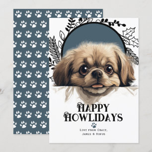 Cartes Pour Fêtes Annuelles Joyeux Howlidays Chien Pékinois