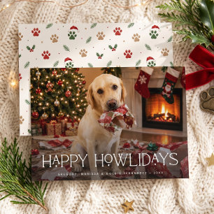 Cartes Pour Fêtes Annuelles Joyeux Howlidays Chien Photo Drôle de Noël