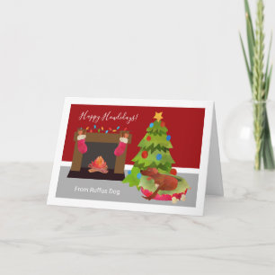 Cartes Pour Fêtes Annuelles Joyeux Howlidays Chien thème Noël personnalisé