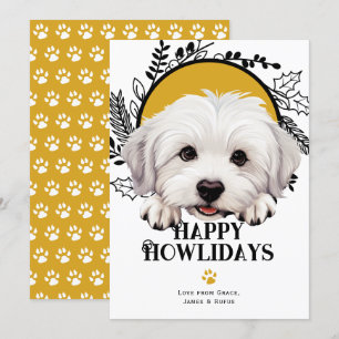 Cartes Pour Fêtes Annuelles Joyeux Howlidays Coton De Tulear Chig Noël
