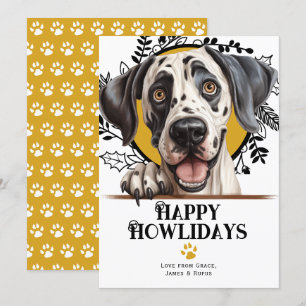 Cartes Pour Fêtes Annuelles Joyeux Howlidays Great Dane Dog Noël