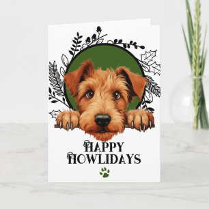 Cartes Pour Fêtes Annuelles Joyeux Howlidays Irish Terrier Chien Noël