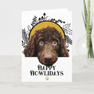 Cartes Pour Fêtes Annuelles Joyeux Howlidays Irish Water Spaniel Dog Christmas