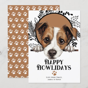 Cartes Pour Fêtes Annuelles Joyeux Howlidays Jack Russell Terrier Chien Noël