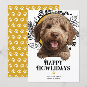 Cartes Pour Fêtes Annuelles Joyeux Howlidays Lagotto Romagnolo Chien Noël