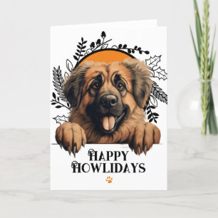 Cartes Pour Fêtes Annuelles Joyeux Howlidays Leonberger Chien Noël