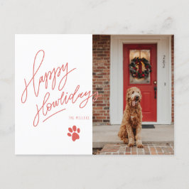 Cartes Pour Fêtes Annuelles Joyeux Howlidays Lettering Chig Paw Pet Photo