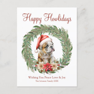 Cartes Pour Fêtes Annuelles Joyeux Howlidays Mignon Bouledogue Anglais