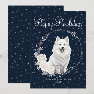 Cartes Pour Fêtes Annuelles Joyeux Howlidays mignon Eskimo Chien américain