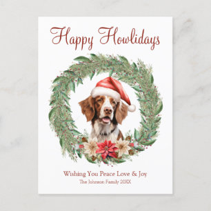 Cartes Pour Fêtes Annuelles Joyeux Howlidays Mignon Spaniel Breton Chien
