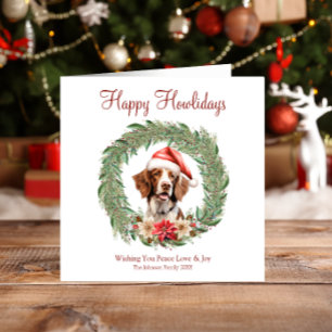 Cartes Pour Fêtes Annuelles Joyeux Howlidays Mignon Spaniel Breton Chien