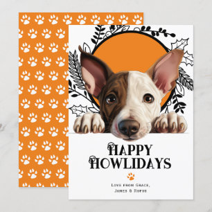 Cartes Pour Fêtes Annuelles Joyeux Howlidays Miniature Bull Terrier Noël