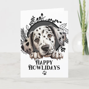 Cartes Pour Fêtes Annuelles Joyeux Howlidays Noël de chien dalmate
