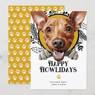 Cartes Pour Fêtes Annuelles Joyeux Howlidays Noël du chien Cirneco dell’Etna
