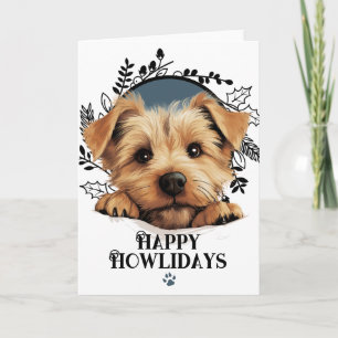 Cartes Pour Fêtes Annuelles Joyeux Howlidays Norfolk Terrier Chien