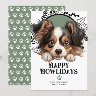 Cartes Pour Fêtes Annuelles Joyeux Howlidays Papillon Dog Christmas