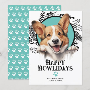 Cartes Pour Fêtes Annuelles Joyeux Howlidays Pembroke Welsh Corgi Chig Christm