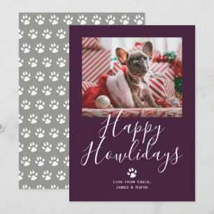 Cartes Pour Fêtes Annuelles Joyeux Howlidays Pet Dog Christmas