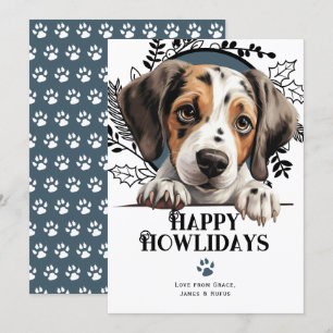 Cartes Pour Fêtes Annuelles Joyeux Howlidays Pointer Chien Noël