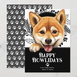 Cartes Pour Fêtes Annuelles Joyeux Howlidays Shiba Inu Chig Christmas