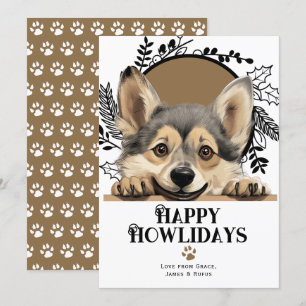 Cartes Pour Fêtes Annuelles Joyeux Howlidays Swedish Vallhund Dog Christmas